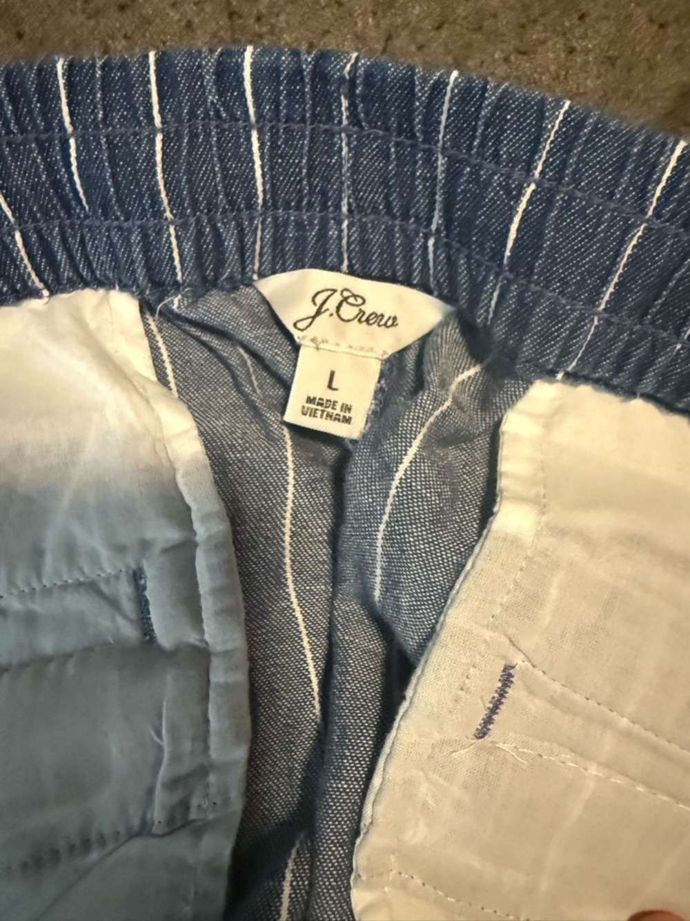 J. Crew stripe drawstring shorts, L - Picture 4 of 6